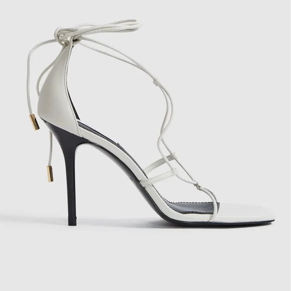 NWOB Reiss Kali Leather Strappy Wrap Stiletto Sandals in Off White Sz 38 US 7.5 - Picture 4 of 16